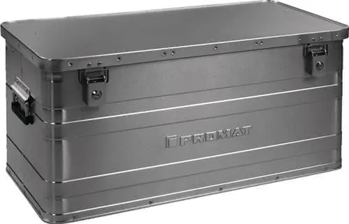 Aluminiumbox L780xB380xH380mm 90l m.Klappverschluss u.Zylinderschl.PROMAT