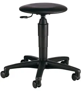 Drehhocker m.Rollen Kunstlederpolster schwarz Sitz-H.420-550mm TOPSTAR