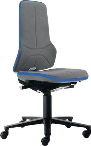 Arbeitsdrehstuhl Neon Rollen Supertec-Gewebe grau blau 450-620mm