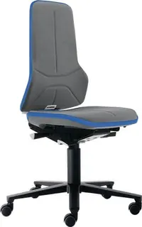 Arbeitsdrehstuhl Neon Rollen Supertec-Gewebe grau blau 450-620mm