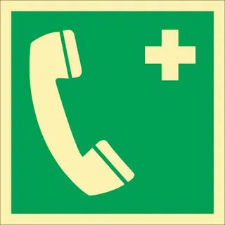 Rettungszeichen ASR A1.3/DIN EN ISO 7010/DIN 67510 L148xB148mm Nottelefon