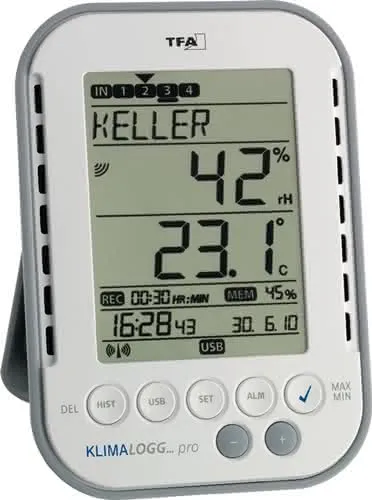 Thermo-Hygrometer Messber.0 b.50GradC/Luft 1-99% H137xB98xT26mm