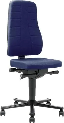 Arbeitsdrehstuhl All-In-One Highline Rollen Stoffpolster blau 450-600mm BIMOS