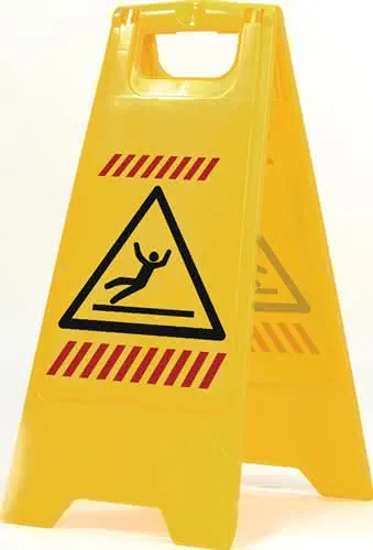Warnschild Achtung Rutschgefahr Piktogramm B 300xH 570mm
