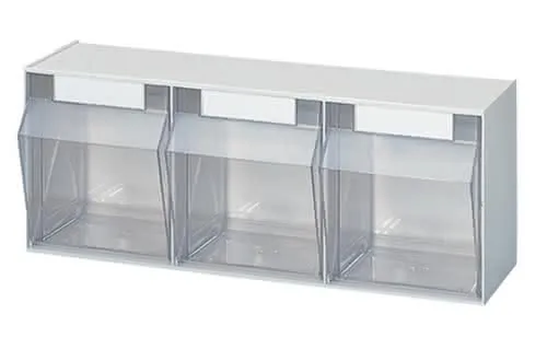 Klarsichtmagazin H242xB600xT203mm 3 x E Ku.weiß LOCKWEILER