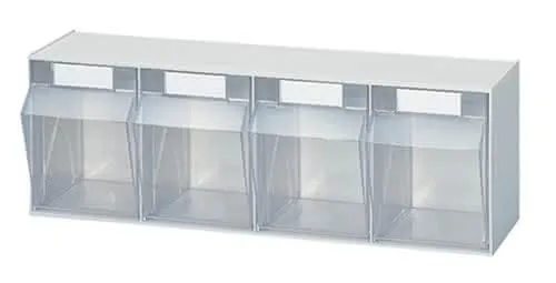 Klarsichtmagazin H207xB600xT172mm 4 x D Ku.weiß LOCKWEILER