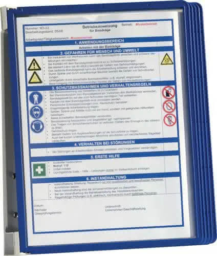 Wandhalter 5 Sichttafeln dunkelblau m.Profilrahmen DURABLE