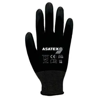 Handschuhe Gr.7 schwarz PA m.Soft-Polyur ethan ASATEX