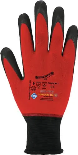 Handschuhe Condor Gr.11 rot/schwarz EN 3 88 EN 407 PSA II ASATEX