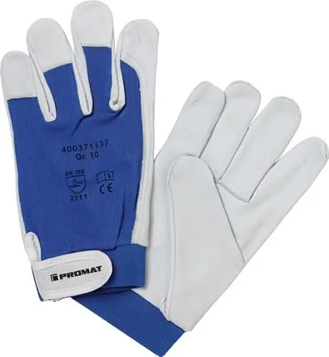 Handschuhe Donau Gr.11 natur/blau Nappal eder EN 388 PSA II PROMAT