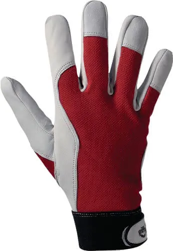 Handschuhe Griffy Gr.8 rot/naturfarben Z iegennappaleder/Interlock auf SB-Karte
