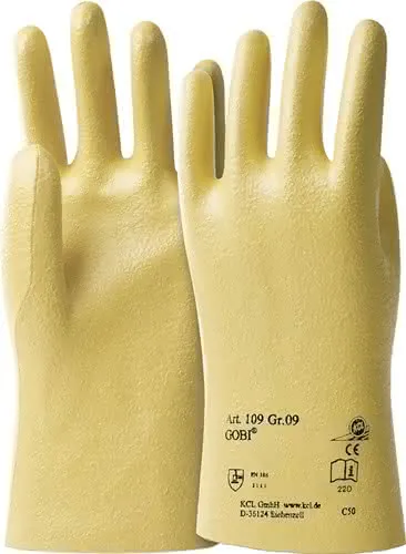 Handschuhe Gobi 109 Gr.8 gelb Badewanne-Trikot m.Nitril EN 388 PSA II HONEYWELL