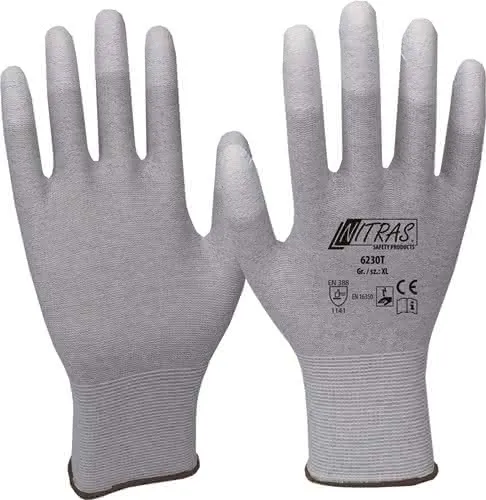 Handschuhe Gr.9 grau/weiß EN 388,EN 1635 0 PSA II