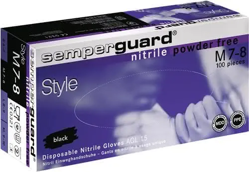 Einw.-Handsch.Semperguard Nitril Style G r.M schwarz Nitril 100 St./Box