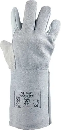 Schweißerhandschuhe Gr.10,5 naturfarben Rindnarben-/Spaltleder 12 PA