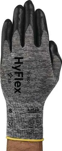 Handschuhe HyFlex 11-801 Gr.8 grau/schwa rz EN 388 PSA II