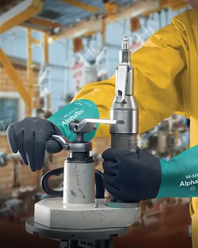 Chemiehandschuh Alpha-Tec 58-535W Gr.10 grün/grau EN 388,EN 374,EN 1149 Kat.III