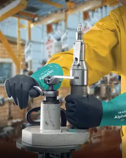 Chemiehandschuh Alpha-Tec 58-535W Gr.9 g rün/grau EN 388,EN 374,EN 1149 Kat.III