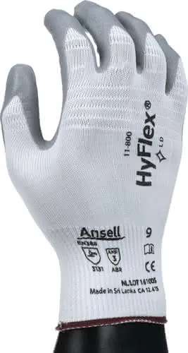 Handschuhe HyFlex 11-800 Gr.10 weiß/grau EN 388 PSA II Nyl.m.Nitrilschaum ANSELL