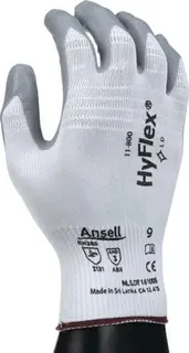 Handschuhe HyFlex 11-800 Gr.8 weiß/grau EN 388 PSA II Nyl.m.Nitrilschaum ANSELL