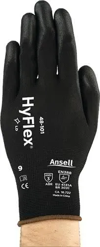 Handschuhe HyFlex® 48-101 Gr.8 schwarz E N 388 PSA II Nyl.m.PU ANSELL