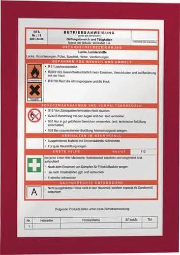 Magnetrahmen DIN A4 rot selbstklebende Rückenfolie 2 St./VE DURABLE