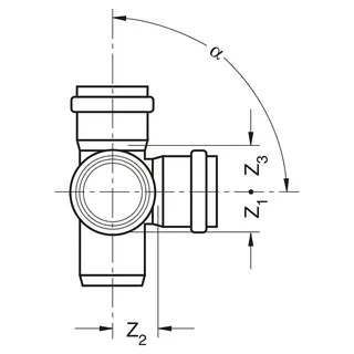 RAUPIANO PLUS Eckdoppelabzweig DN 110/110/110, 87 Grad – Bild 3