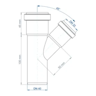 PO Abzweig POLO-KAL NG DN 40/32/45Grad – Bild 3
