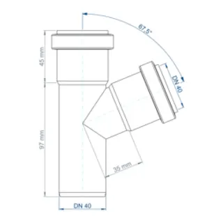 PO Abzweig POLO-KAL NG DN 40/40/67Grad – Bild 3