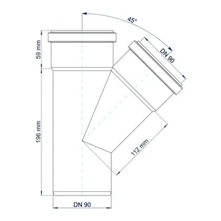 PO Abzweig POLO-KAL NG DN 90/90/45Grad – Bild 3