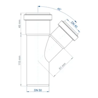 PO Abzweig POLO-KAL NG DN 50/40/45Grad – Bild 3
