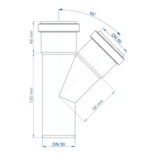 PO Abzweig POLO-KAL NG DN 50/50/45Grad – Bild 3