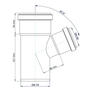 PO Abzweig POLO-KAL NG DN 75/50/67Grad – Bild 3