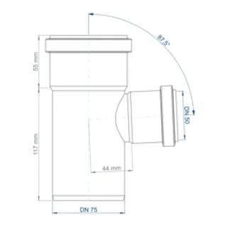 PO Abzweig POLO-KAL NG DN 75/50/87Grad – Bild 3