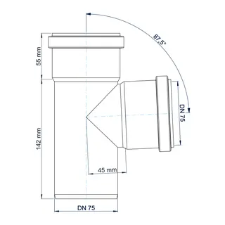 PO Abzweig POLO-KAL NG DN 75/75/87Grad – Bild 3