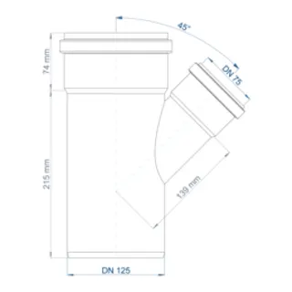 PO Abzweig POLO-KAL NG DN 125/75/45Grad – Bild 3