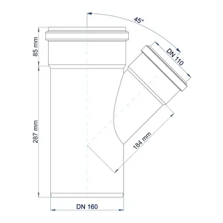 PO Abzweig POLO-KAL NG DN 160/110/45Grad – Bild 3