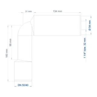 PO Siphonbogen lang POLO-KAL DN 40-50/32 (1 1/4") – Bild 3