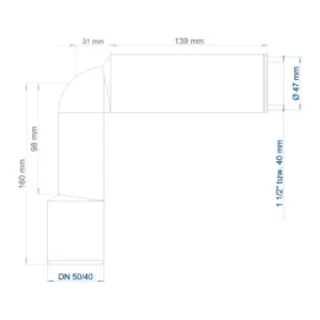 PO Siphonbogen lang POLO-KAL DN 40-50/40 (1 1/2") – Bild 3
