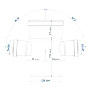 PO Doppelabzweig POLO-KAL NG DN 110/50/87Grad – Bild 3