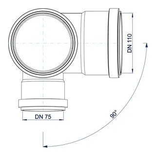 PO Eckdoppelabzweig POLO-KAL NG DN 110/75/110/87Grad – Bild 3