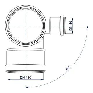 PO Eckdoppelabzweig POLO-KAL NG DN 110/110/50/87Grad – Bild 4