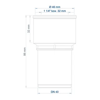 PO Siphon-Anschlussstück POLO-KAL DN 40/32 (1 1/4") – Bild 3
