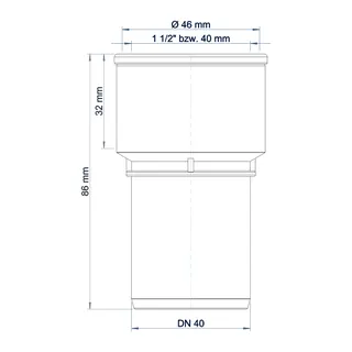 PO Siphon-Anschlussstück POLO-KAL DN 40/40 (1 1/2") – Bild 3