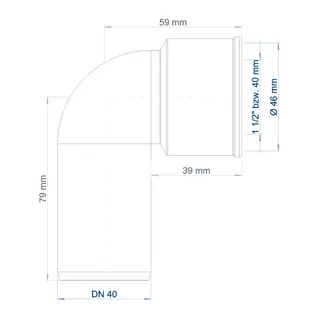PO Siphon-Anschlussknie POLO-KAL DN 40/32 (1 1/4") – Bild 3