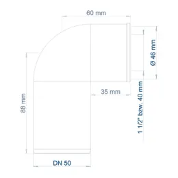 PO Siphon-Anschlussknie POLO-KAL DN 50/32 (1 1/4") – Bild 3