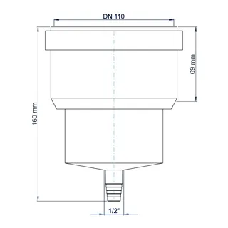 PO Kondensatablauf mit Muffe POLO-KAL DN 110 / 1/2" – Bild 3