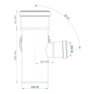PO Eckdoppelabzweig POLO-KAL NG DN 90/50/90/87Grad – Bild 4