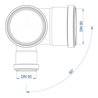 PO Eckdoppelabzweig POLO-KAL NG DN 90/50/90/87Grad – Bild 5