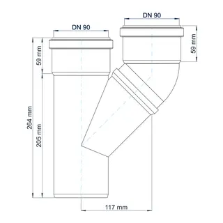 PO Parallelabzweig POLO-KAL NG DN 90/90 – Bild 3